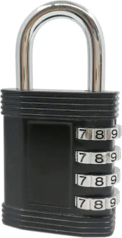 Igoods Combinatieslot - Hangslot - Cijferslot - Kofferslot - Cijferhangslot met 4 Cijfers - Universeel - Zwart