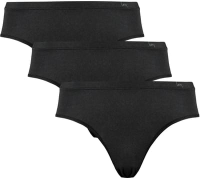 Undiemeister Slips Dames 3-Pack Platte Naden Tencel Ondergoed - Volcano Ash (Zwart) - Maat S