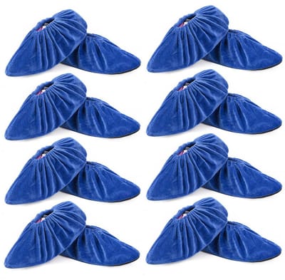 8 paar antislip overschoenen - Herbruikbare schoenovertrekken - Huishoudelijke schoenovertrekken - Verdikte schoenovertrekken voor thuisgebruik - Maat 38-43 - Wasbaar - Geschikt voor binnen- en thuisgebruik, stofdicht, houdt vloeren schoon - Blauw