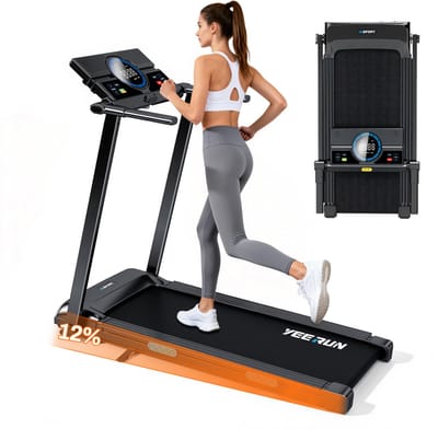 YEE RUN Inklapbaar Loopband - 1-8 km/u Snelheidsbereik - Hardloopband met 12% Helling functie - Wandelband - 12 programma's - Treadmill voor thuis