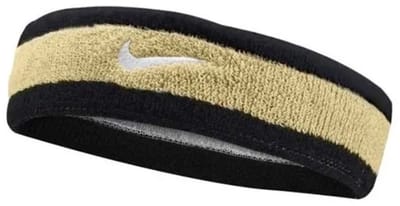 NIKE Swoosh Hoofdband Zwart & Goud Sport Hoofdband