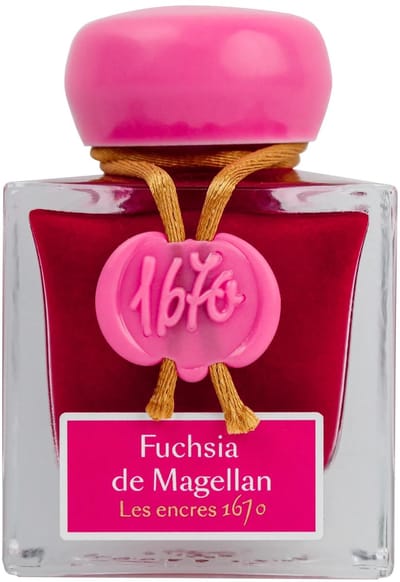Jacques Herbin Vulpen inkt - Inkt 1670 - Fuchsia de Magellan - 50 ml - Gouden glitters