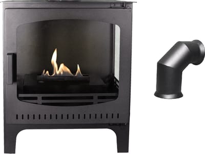 Xaralyn Bio-ethanol haard - Stoove - zwart metaal - 2,5 KW verwarming - vrijstaand - met gepatenteerde keramische bio-ethanol brander - klassieke bio-ethanol haard - sfeerhaard