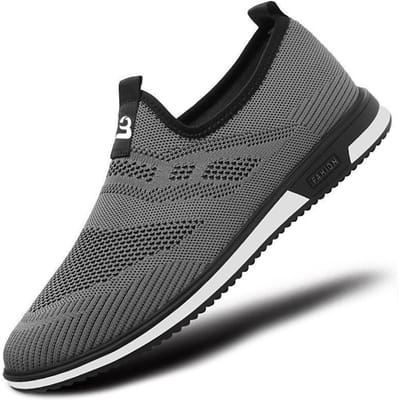 Lente en Zomer Heren Vliegend Geweven Schoenen Zachte Zool Ademend Comfort en Casual Boardschoenen Casual Wandelschoenen 47 gray