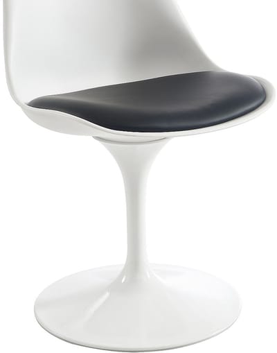 Vente-unique Set van 6 draaibare stoelen van polypropyleen, kunstleer en staal - Wit en zwart - XAFY