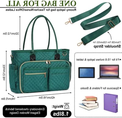 Stijlvolle Waterdichte Laptoptas voor Vrouwen tot 15.6 Inch, Ideaal als Notebook Bag, Schoudertas voor Werk en Onderwijs, Ruim en Praktisch