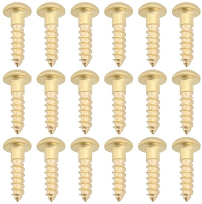 Set van 100 Houten Schroeven M3 x 12 mm, Messing Platen Schroeven met Verzonken Kop voor Doe-Het-Zelf Projecten en Meubels van Hout