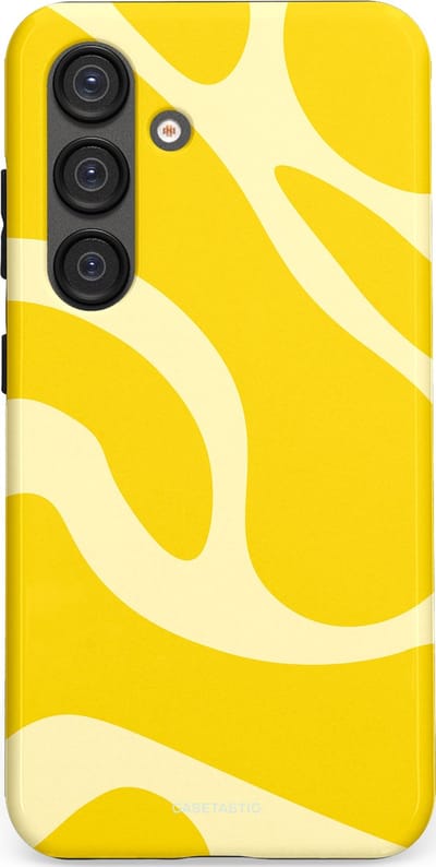 Casetastic Hoesje Geschikt voor Samsung S25 - Stijlvolle Beschermende Duo-layer Case - Citroen Gele Zonnestraal