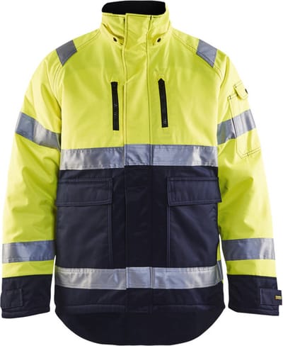 Blåkläder 4828-1900 Winterjas High Vis Geel/Marineblauw maat XXXL