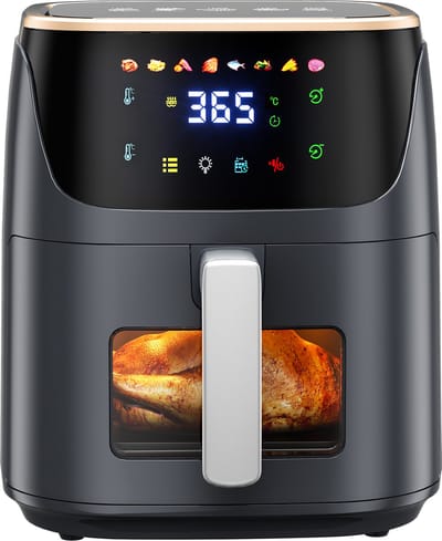 Jently air fryer - elektrische friteuse - anti-aanbakmand - familiegrootte - touch screen - 8 in 1 - 7 liter
