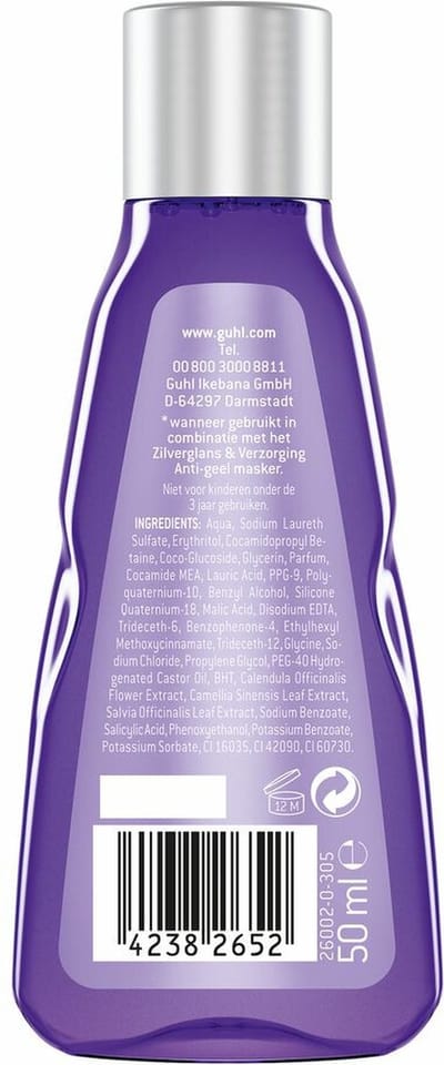 Guhl - Zilverglans & Verzorging Shampoo Mini - 6 x 50 ml - Voordeelverpakking