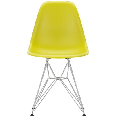 Vitra - DSR Eames Plastic Sidechair - verchroomd - mosterd RE - geel