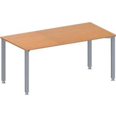 Schäfer Shop  Genius Vergadertafel MODENA FLEX, in hoogte verstelbaar, rechthoekige vorm, 4-poot vierkante buis, B 1600 x D 800 mm, zonder contactdoos, beukenpatroon