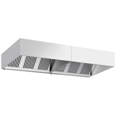 GGM Gastro Kastenhaube - 3200mm - mit Filter & Lampe Zilver