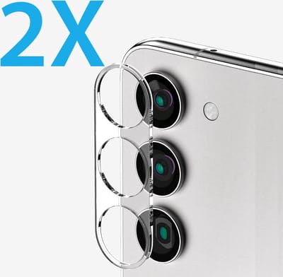 Camera lens Protector 2x Geschikt voor: Samsung Galaxy S23 - screen protector - glas - bescherm je camera - beschermglas - Transparant