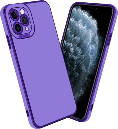 Cadorabo Hoesje geschikt voor Apple iPhone 11 PRO in Glossy Paars - Rose Goud - Beschermhoes van flexibel TPU-silicone Case Cover en met camerabescherming