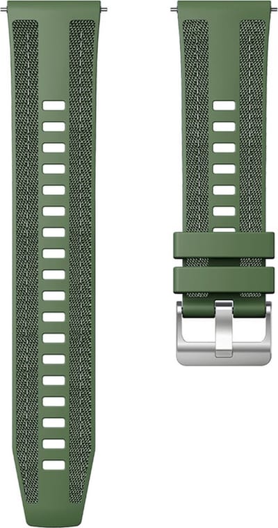 Hybride nylon-siliconen bandje - geschikt voor Polar Vantage M / M2 / V3 / Grit X (Pro) en Samsung Galaxy Watch 3 45mm / Galaxy Watch 46mm / Gear S3 Classic & Frontier - legergroen