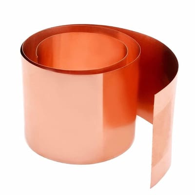 Koperen Plaat - Metaalfolie Rol - Industriële Toepassingen - Hoge Zuiverheid - 1000x100 mm - Koperkleur