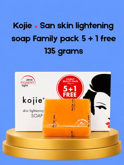 Kojie San Skin Lightening Soap – Family Pack 5 + 1 GRATIS – 135 g – Verhelderende & Hydraterende Zeep – verminderde Donkere Vlekken, Egaliseert de Huidtint & Houdt de Huid Zacht, Glad & Stralend