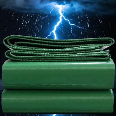 Zwaar PVC Zeil - Waterdicht Dekzeil - Universele Bescherming - Versterkte Hoeken - 1 x 20.5 m - Groen