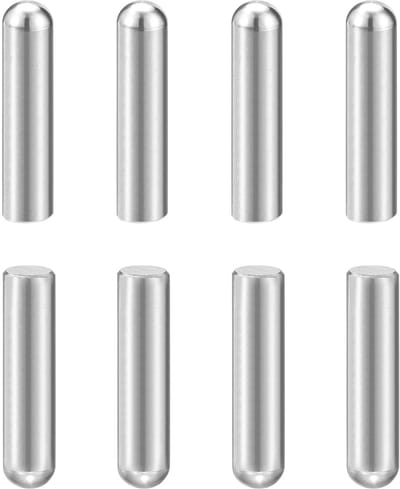 8 stuks cilinderstiften, 8 mm x 35 mm metalen pen, 304 roestvrij staal, cilindrische ronde kop, deuvelpennen, paspen voor gereedschapsbouw, machinemontage en opspanmiddelen