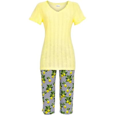 Ringella Pyjama ruiten en citroenen Geel vrouw 36