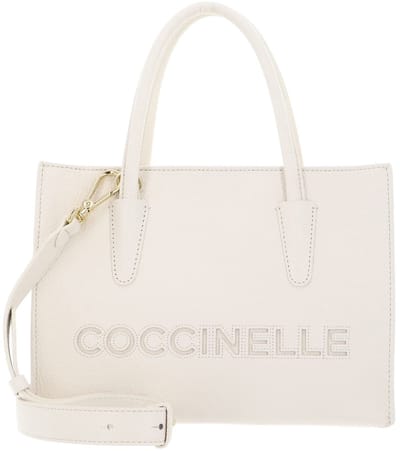 COCCINELLE Leren handtas schoudertas Myrtha26 Handbag Grained Leather Pearl crème