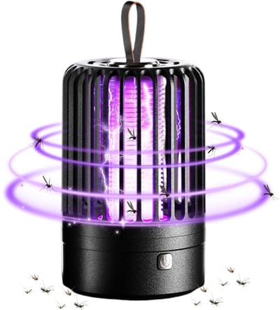 2-in-1 USB Direct Aansluitbare Muggenverdelger met Nachtlampfunctie, UV Elektroshock Insectenvanger Zwart, Dubbele Werkmodus voor Slaapkamer, Balkon en Outdoor Gebruik