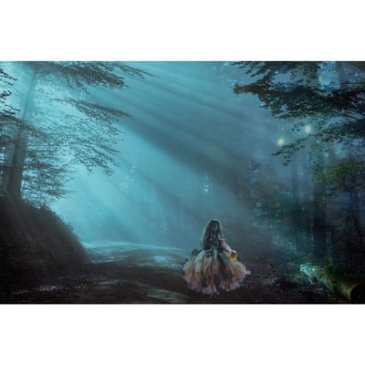 Bricolage Broderie Diamant Paysage Forêt Brumeuse Point de Croix Mosaïque Diamant 5D Peinture Diamant 20X30CM blue