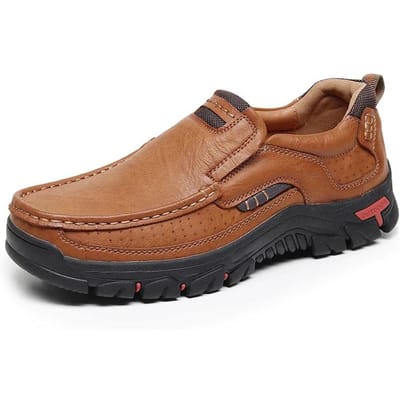 Heren Leren Casual Schoenen Ademende Loafers Heren Sneakers Nieuwe Heren Comfortabele Leren Platte Schoenen Sneakers Herenschoenen 39 brown