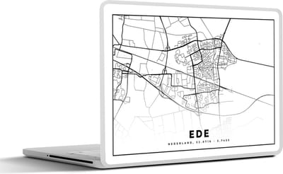 Laptop sticker - 10.1 inch - Kaart - Ede - Nederland - 25x18cm - Laptopstickers - Laptop skin - Cover
