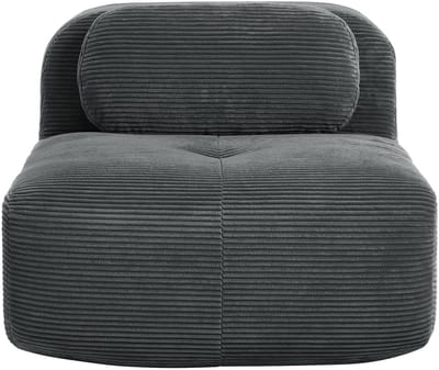 Hamlet Fauteuil Zonder Armleuning - Modulaire Bank - Corduroy Bekleding - Grijs - 1-Zits - Geen Montage Nodig - Antislip