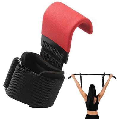 Fitness Squat Lifting Polsbrace Haak Pull-up Horizontale Stang Oefenapparatuur Reductie Krachttraining Power Haak rood