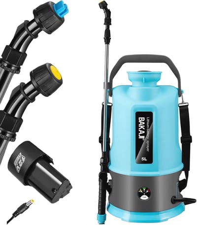 Draadloze Tuinsproeier met Accu en Accessoires - Ideaal voor Plantenverzorging en Bestrijdingsmiddelen (5L)