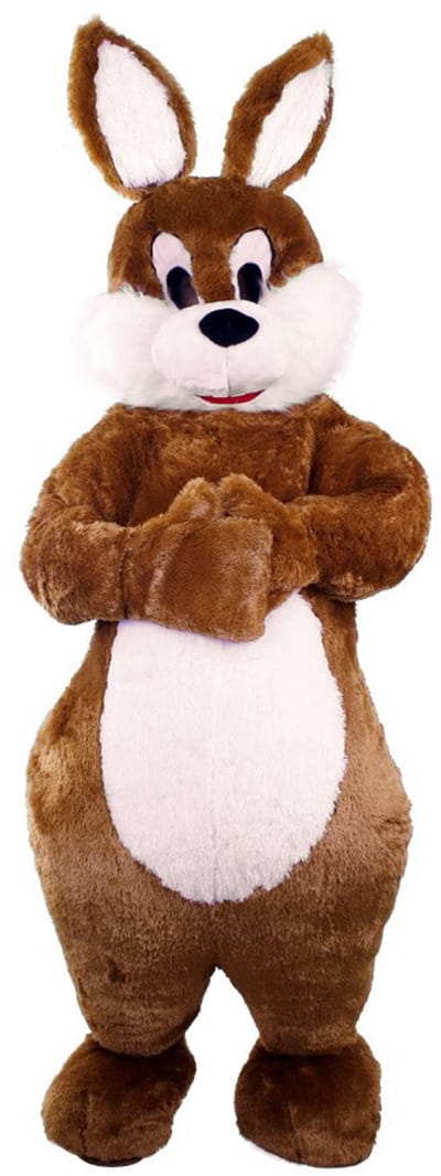 KIMU® Mascotte Kostuum Konijn Bruin Groot - Maat S M L XL - Paashaas Pak Pluche Dames Heren Vrouw Man - Verkleedpak Haas Paashaaspak Konijnenpak Pasen Festival