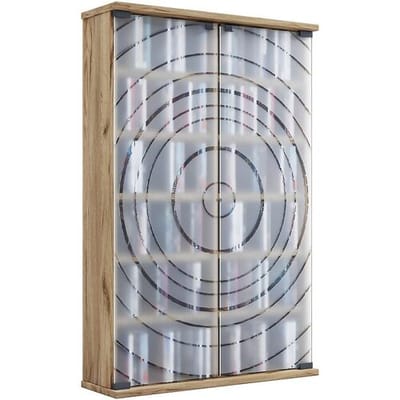 Houten CD DVD-standaard Plankkast Opbergstandaard Plankstandaard Glazen deur Tilano L