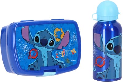 Lilo & Stitch Lunchset - Lunchbox - Drinkfles - Blauw - Lunchbox Kinderen
