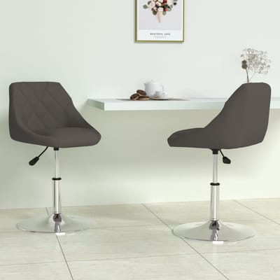 vidaXL - Eetkamerstoelen - draaibaar - 2 - st - fluweel - donkergrijs