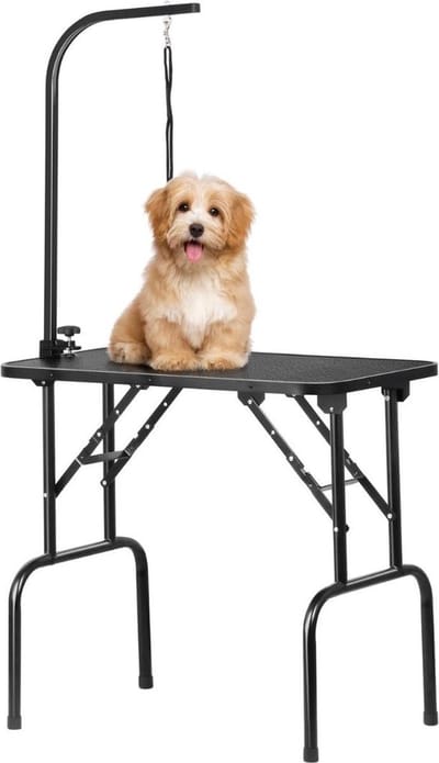 Thuys – Trimtafels Voor Honden – Met Aanlijnoptie Kat – Slipvast – Opvouwbaar – 11 x 76 x 46cm – Zwart
