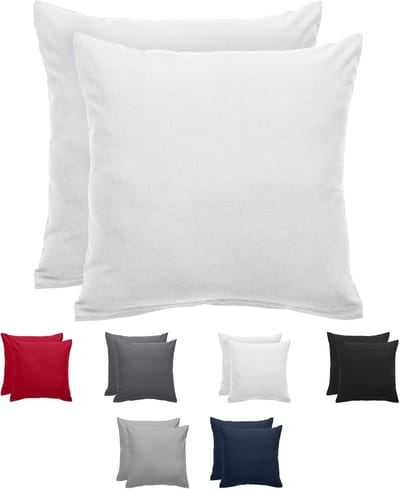 Famanu – Set van 2 Premium Kussenslopen cm - Superzachte Kussenhoes - 100% - Geborsteld Mikrovezel 90g/m² - Wit