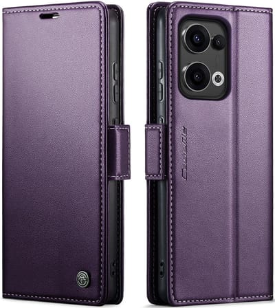 Hoesje geschikt voor Oppo Reno13 - CASEME Litchi Texture Book Wallet Case - Paars