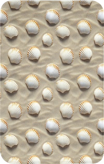 WC mat 50x80 cm - Antislip - Schelpen - Zand - Maritiem - Toiletmat - Vloermat - Douchemat - Toilet tapijt - Toiletmatten
