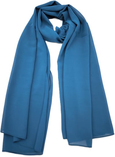 Lange dames sjaal Ditte-effen petrol groen teal zeegroen-omslagdoek-stola