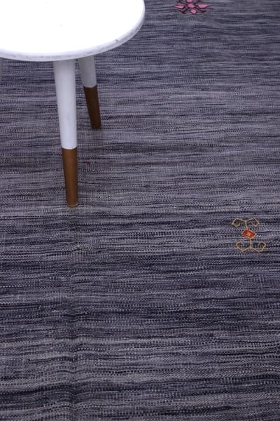 Grijs Tapijt Laagpolig Handgeweven Wollen Vloerkleed - Koho Afghan Modern Kelim 197x153 - 197x153cm- Modern - Woonkamer - Salon - Slaapkamer - Eetkamer