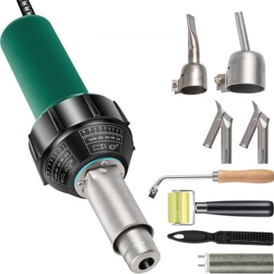 VEVOR Laspistool Kunststof 1600W PVC Lassenpistool 8 Stuks Lassen Heteluchtpistool met 3m Kabel Geschikt voor Las-, Groef-, Onderhouds- en Constructiewerkzaamheden van PVC-vloeren en andere Vloeren