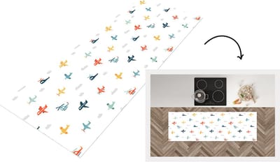 Keukenloper - Loper keuken - Patronen - Helicopter - Vliegtuig - 150x50 cm - Keukenloper vinyl