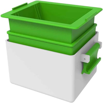 longziming -Tofu Pers met Ingebouwde Lekbak – Drukmachine voor Stevige Tofu, Efficiënt Afvoer- & Drainsysteem, Gemakkelijk te Gebruiken voor Dagelijkse Kookbereiding – Groen
