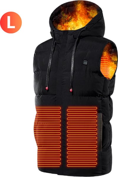 Nivard Verwarmde Bodywarmer - Heated Vest - Elektrische Bodywarmer - Water Afstotend - Comfortabel - Oplaadbaar - Maat L - Zwart