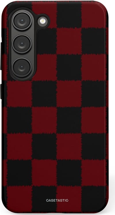 Casetastic hoesje geschikt voor Samsung Galaxy S23 - Dubbellaagse bescherming - De Houthakker - Fashion Case - Zwart Bordeaux