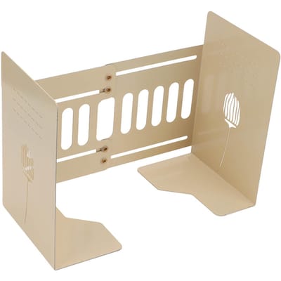 Metalen Boekensteunen Beige Anti-Slip Stevig Stabiel Duurzaam Intrekbaar Ontwerp Ruimtebesparend Boekstoppers beige
